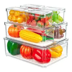 EVERSO - Organizador Refrigerador Cocina Set 7 Contenedores Con Tapa