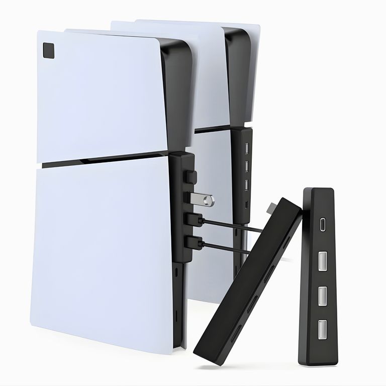 Hub Para Ps5 Slim Adaptador Con 4 Puertos Usb De Alta Velocidad Negro