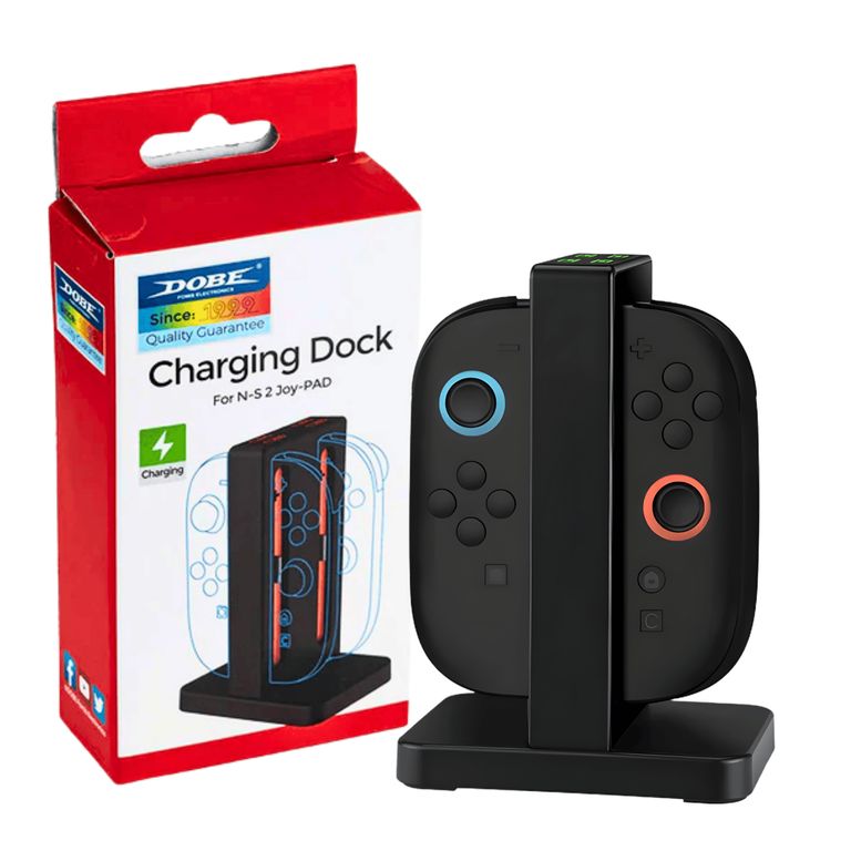 Cargador Para Mandos Joy-Con De Switch 2 – Estación 4 En 1 Con Indicador Led