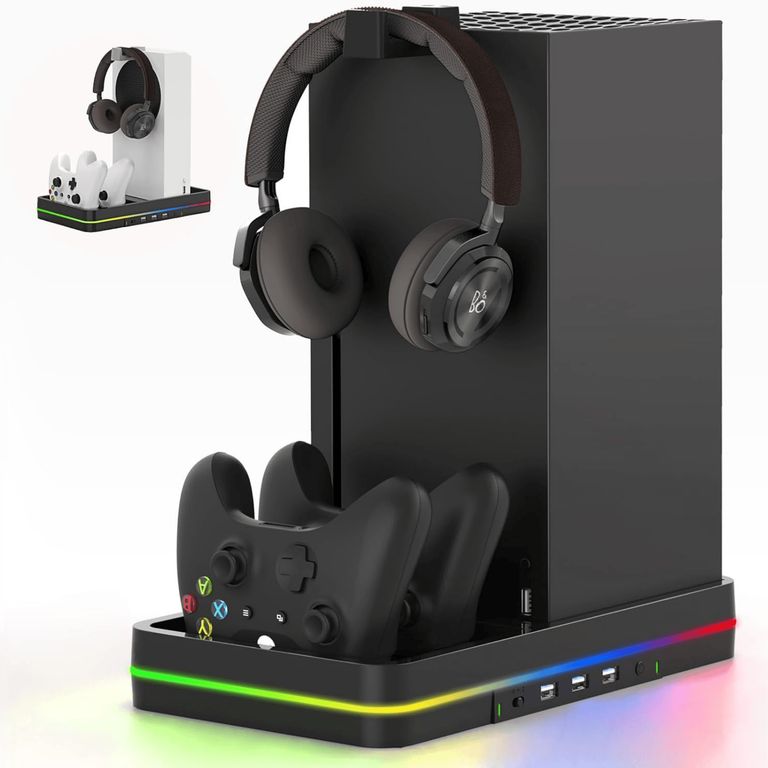 Base Multifunción Negro Para Xbox Series X S Estación Multifunción Con Ventilador Y Carga