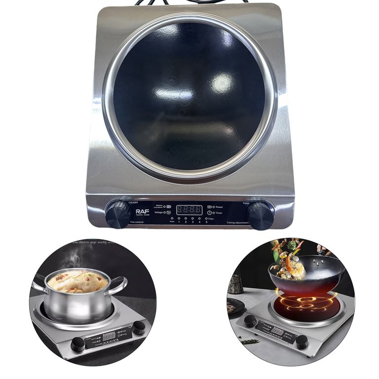 Cocina de Inducción Cóncava de una Hornilla con Pantalla Digital Alto Rendimiento 3500W