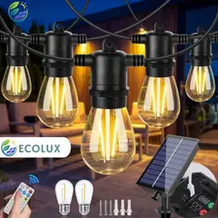 OEM - Guirnaldas Luces Vintage 20 focos Led Decoración hogar y exterior DUAL