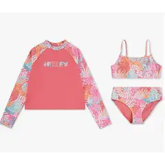HURLEY - Traje de baño niña talla 12 3 piezas