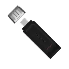 KINGSTON - MEMORIA USB TIPO-C 64GB DT70 3.2 NEGRO