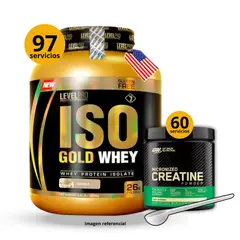 UNIVERSE NUTRITION - Proteína Iso gold whey de 3kg Vainilla + Creatina Optimum Nutrition de 300gr