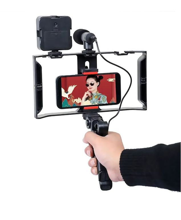 Soporte Base Estabilizador Para Celular Luz Led Micrófono