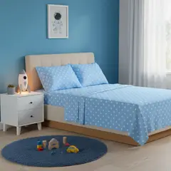 GENERICO - JUEGO DE SÁBANAS ALGODÓN PERU PIMA COLOR STAR WHITE