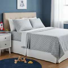 GENERICO - JUEGO DE SÁBANAS ALGODÓN PERU PIMA COLOR STAR WHITE