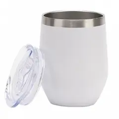 GENERICO - Vaso Térmico Mug Huevito Color Blanco de Acero Inoxidable 350 ml