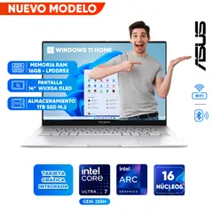 ASUS - Laptop ZENBOOK 14, Core Ultra 7 255H, 16GB LPDDR5x, 1TB SSD, 14 WUXGA OLED