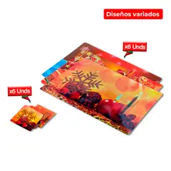 GENERICO - Pack individuales y posavasos diseño navideño