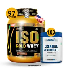 UNIVERSE NUTRITION - Proteína Iso gold whey de 3kg Chocolate + Creatina Applied Nutrition de 500gr