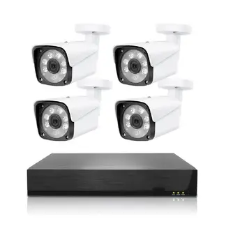 TRENDY TECH E I R L - Kit de Cámaras de Seguridad POE 5MP NVR Vision Nocturna y Audio Bidireccional