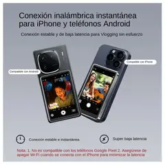 GENERICO - Pantalla Selfie Magnética para iPhone y Android con Control Bluetooth y Brillo Ajustable