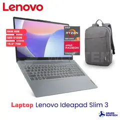 LENOVO - Laptop Ideapad Slim 3 15amn8 Amd Ryzen 5 7520u, 8gb, ssd 512gb, 15.6" Fhd + mochila