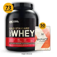 UNIVERSE NUTRITION - Proteína Gold standard whey de 5lb Chocolate + Creatina Myprotein de 250gr