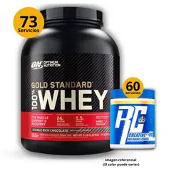 UNIVERSE NUTRITION - Proteína Gold standard whey de 5lb Chocolate + Creatina Ronnie Coleman de 300gr