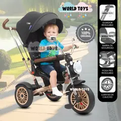 BABY - Triciclo Guiador Giratorio MAX «ROADSTER» USB Black