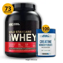 UNIVERSE NUTRITION - Proteína Gold standard whey de 5lb Chocolate + Creatina Applied Nutrition de 500gr