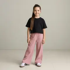 LE PETIT COMPANY - Palazo Pantalón Flare Niña - Palo Rosa