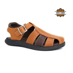 CONTERS - Sandalias Hombre De Cuero KN25Q3-832 Coñac