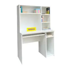 TEMEL - Escritorio Estante con porta CPU y teclado color Blanco