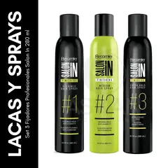 GENERICO - Set 3 Fijadores Profesionales Salon In 280 ml