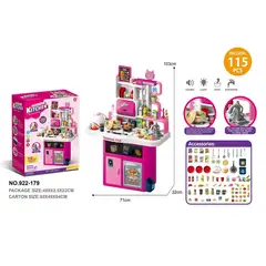 GENERICO - Cocina Infantil Juego con Luz, Sonido Y Agua 115 piezas