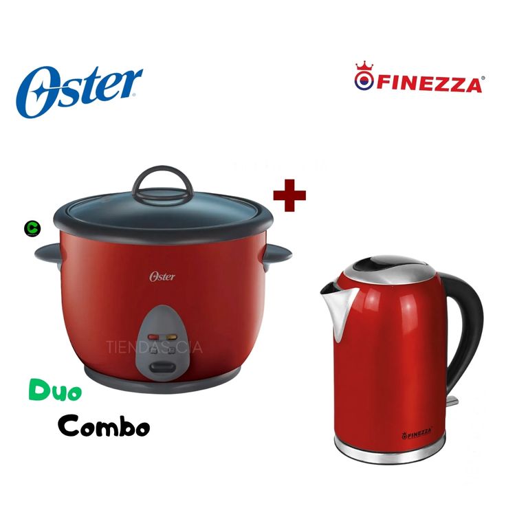 Combo Hervidor FZ-630H y Olla Arrocera Oster 1,8 L