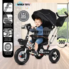 BABY - Triciclo Guiador Giratorio «PRIME XL» para Niños Black