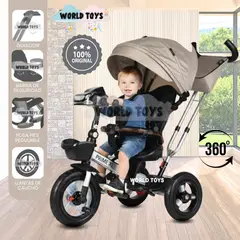 BABY - Triciclo Guiador Giratorio «PRIME XL» para Niños Beige