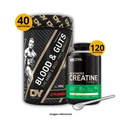 UNIVERSE NUTRITION - Preentreno Blood and guts DY + Creatina Optimum Nutrition de 600gr