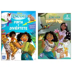 DISNEY CLASICOS - Pack x 2 libros pinto y pego,pinta y diviertete Encanto