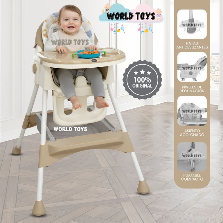 Silla de Comer Didactico «ARIS» con juguete Beige