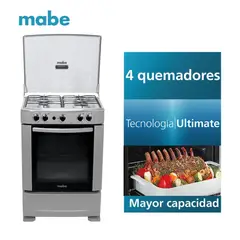 MABE - Cocina a Gas CMP6012AG0 de Pie 60 cm 4 Quemadores Grafito