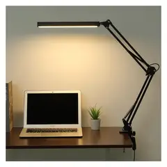 SEISA - Lampara Led Luz De Escritorio Mesa Plegable Metal 12W