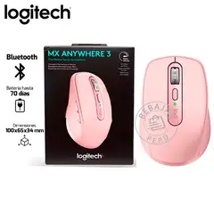LOGITECH - Mouse MX Anywhere 3 Wireless Bluetooth USB-C Rosa 4000 DPI
