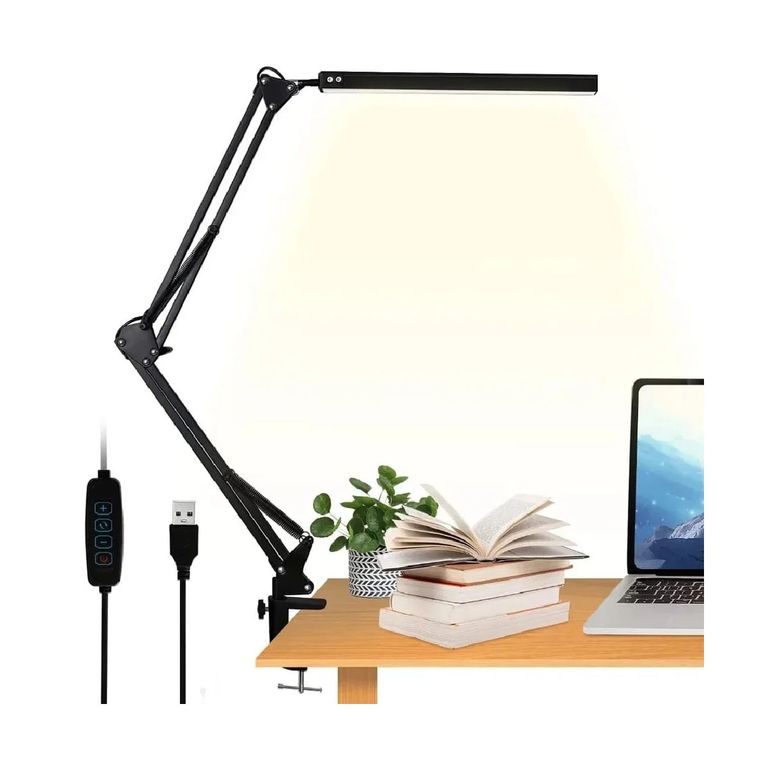 Luz De Escritorio Lampara Led Plegable Metal 12W