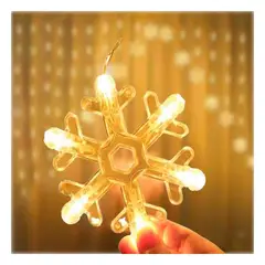 GENERICO - Cortina Elegante Navidena Copos de Nieve paraVentanas Y+Ligas Regalo