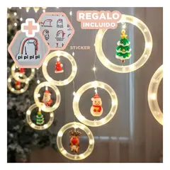 GENERICO - Tira Navideña Decorable para Ventana Y+Regalo Stickers