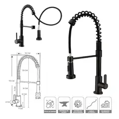 IMPORTADO MC - Grifería Monocontrol para Cocina Acero Inoxidable Negro