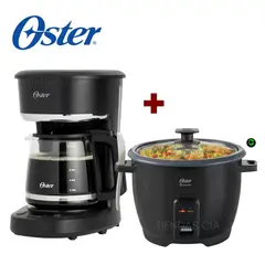 OSTER - Combo Cafetera de 12 Tazas y Olla Arrocera CKSTRCB10DFBLK