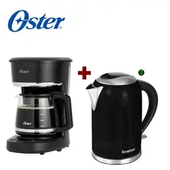 OSTER - Combo Cafetera BVSTDCP121B y Hervidor Finezza