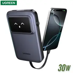 UGREEN - Uno Power Bank 10000 mAh 30 W con Cable USB-C Integrada