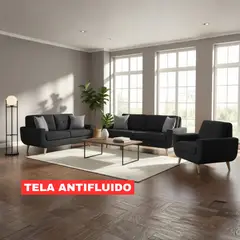 GENERICO - Juego de Sala Palermo 3-2-1 en Tela Chenille Antifluido