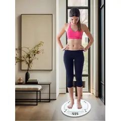 GENERICO - BALANZA DE BAÑO DIGITAL BÁSCULA INTELIGENTE SENSORES ANTIDESLIZANTE REDONDO PORTÁTIL