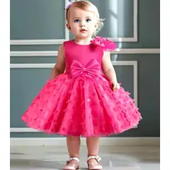 GENERICO - Vestido Niña Mariposas Fucsia Talla 4