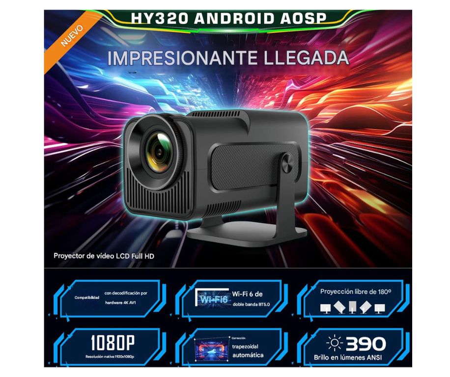 Proyector portatil HY320 TOPLEO Smart 4K Android11 Wifi 6 Bluetooth