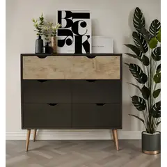 NACION MUEBLES - CÓMODA PSV COLOR NEGRO