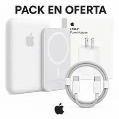APPLE - Combo MagSafe 20000mAh + Cargador 20W + Cable USB-C a C Trenzado